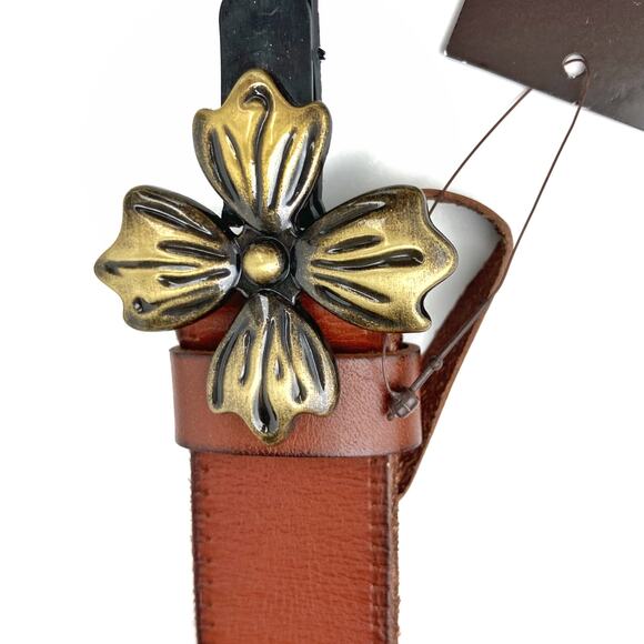 Patricia Nash Cognac Floral Buckle Belt | Western Romance, Fall Layering, Gift - Picture 7 of 13